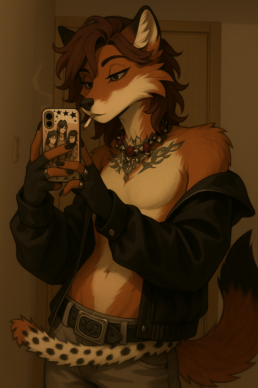 give me a fursona, by judging my personality and vibe from this photo choose one from aquatic/ mythical/ mammal creature, keep the animation style consistent